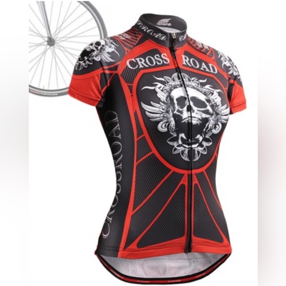 NWT Sold Out in America & Europe Fix Gear Skull Crossroad Cycling Jersey Sz.XL - Picture 1 of 9